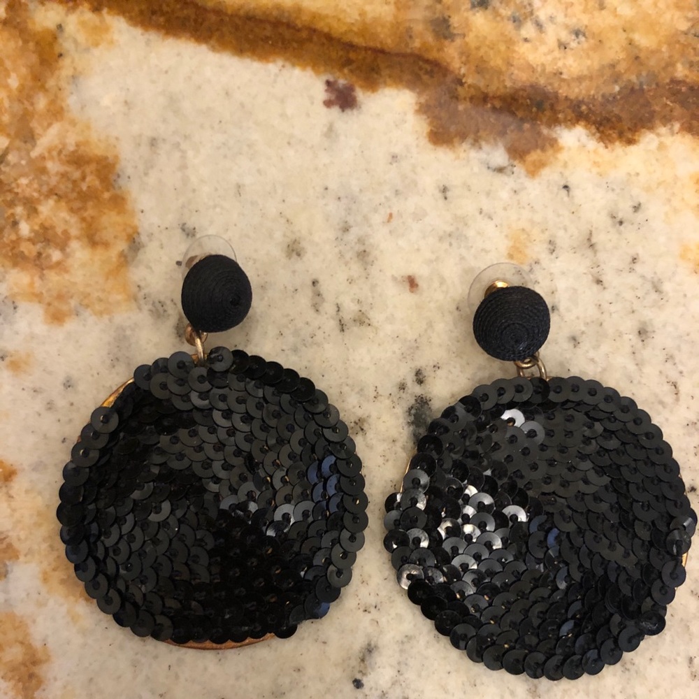 Black sequin earrings